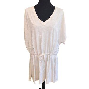 Freely Womens V-Neck Drawstring Waist Cotton Tunic Romper Dress XL Athleisure